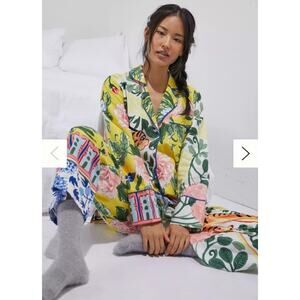 Anthropologie Pajama SET Lil Sire Tigresa Flannel Sleep PJS Womens Size S Cozy